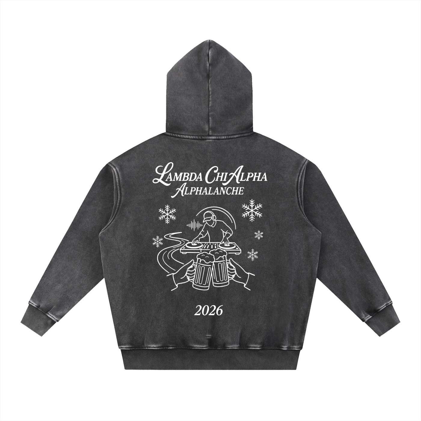 LXA Alphalanche Snow Wash Fleece Oversize Hoodie