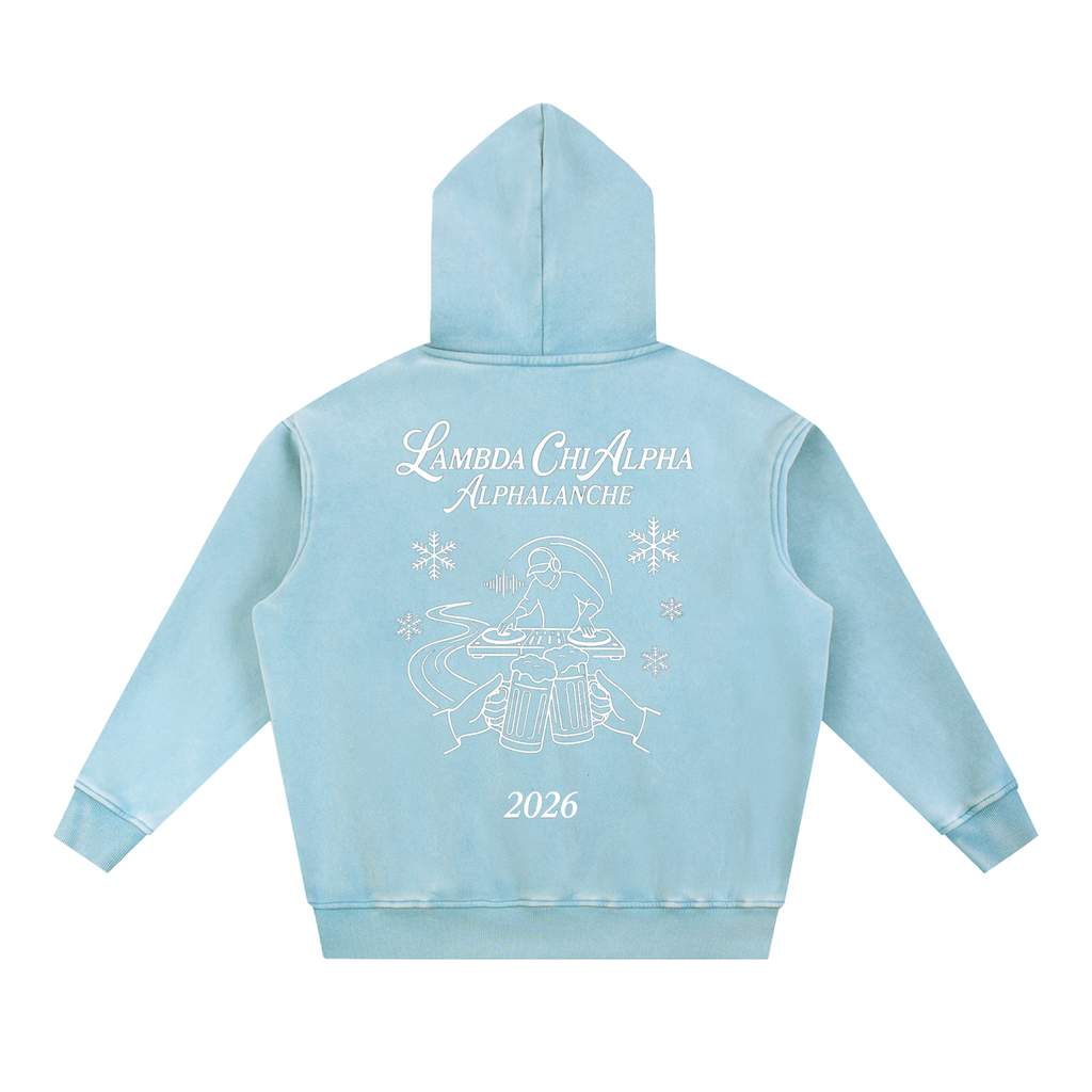LXA Alphalanche Snow Wash Fleece Oversize Hoodie