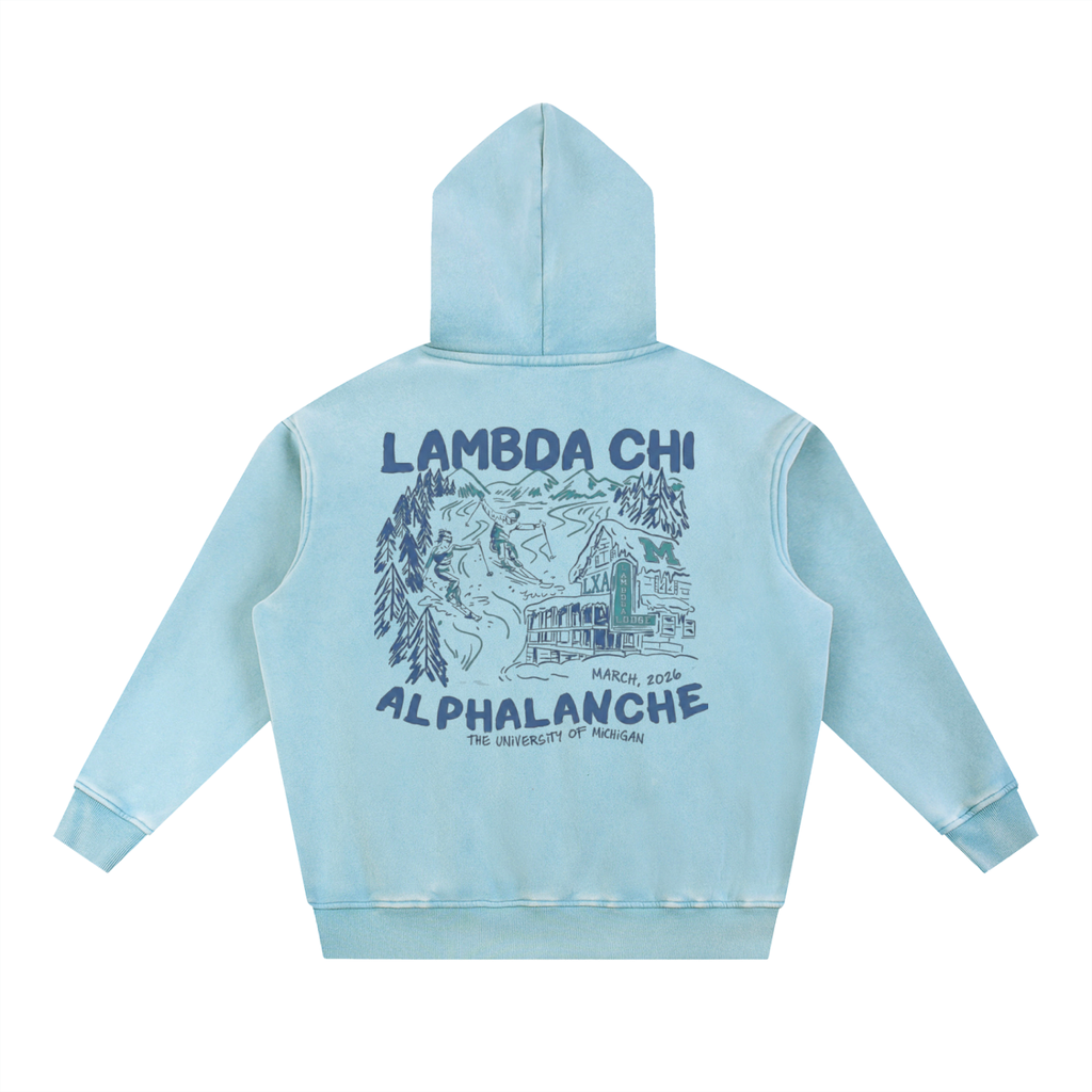 Snow Wash Fleece Oversize Hoodie