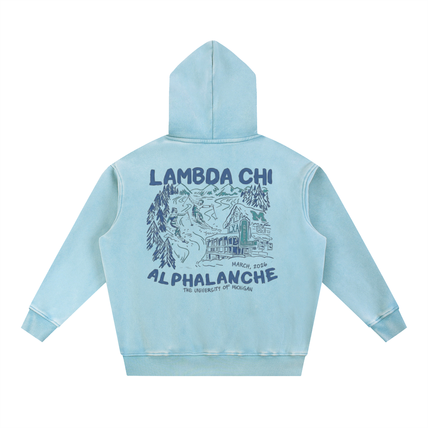 Snow Wash Fleece Oversize Hoodie
