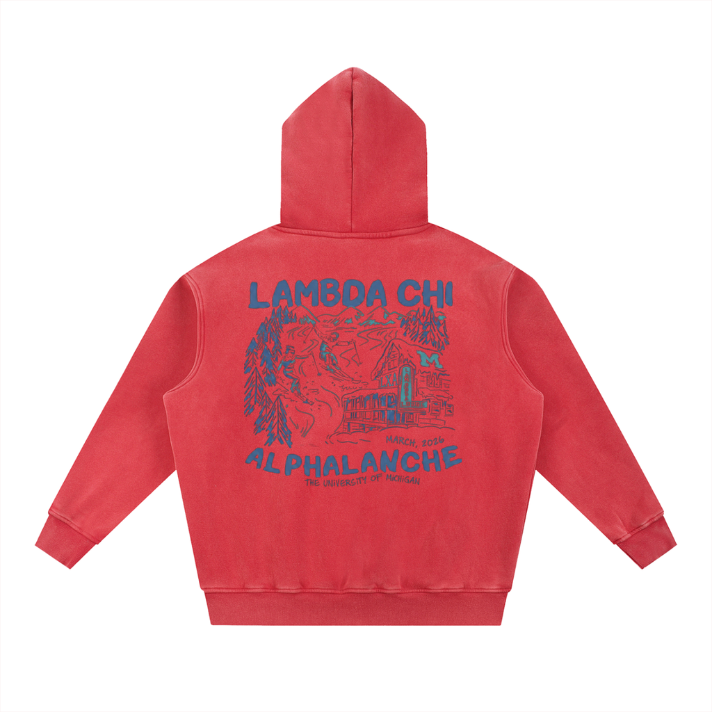 Snow Wash Fleece Oversize Hoodie