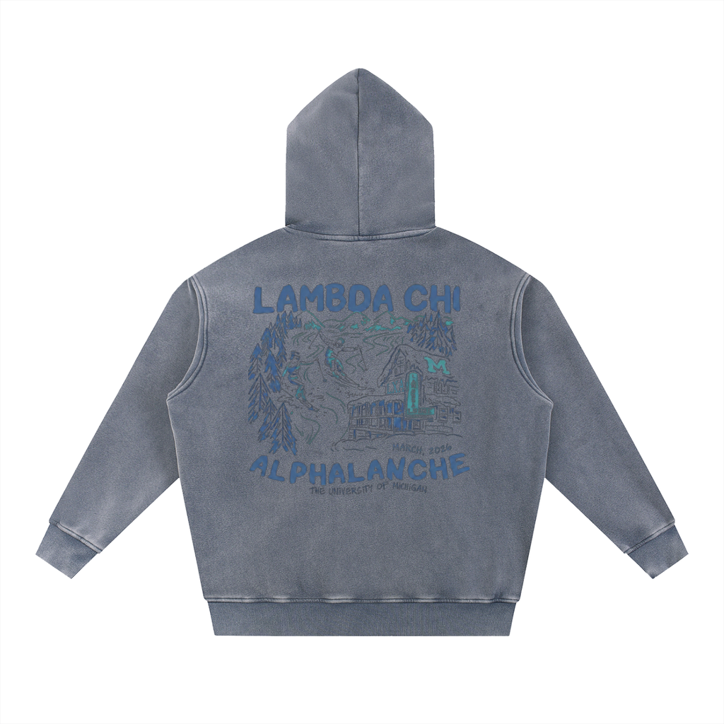 Snow Wash Fleece Oversize Hoodie