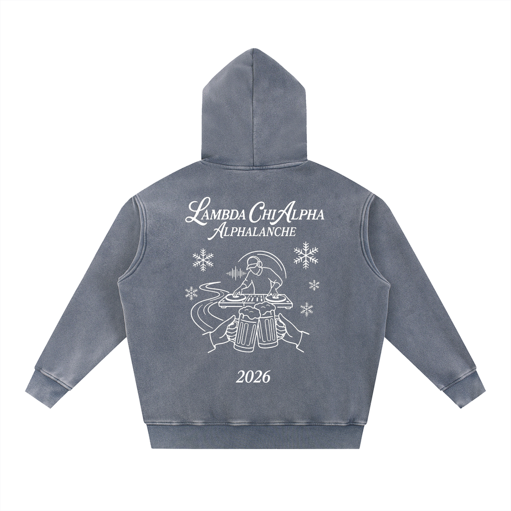 LXA Alphalanche Snow Wash Fleece Oversize Hoodie