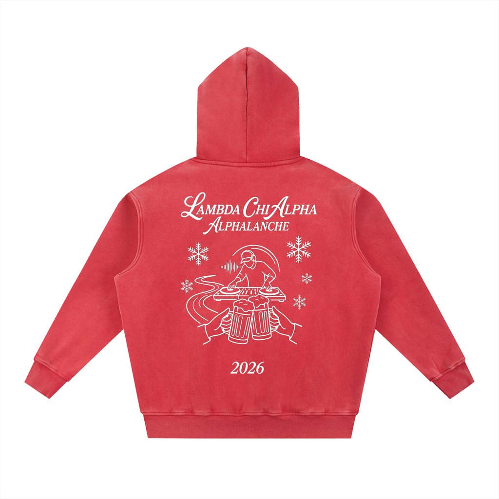 LXA Alphalanche Snow Wash Fleece Oversize Hoodie